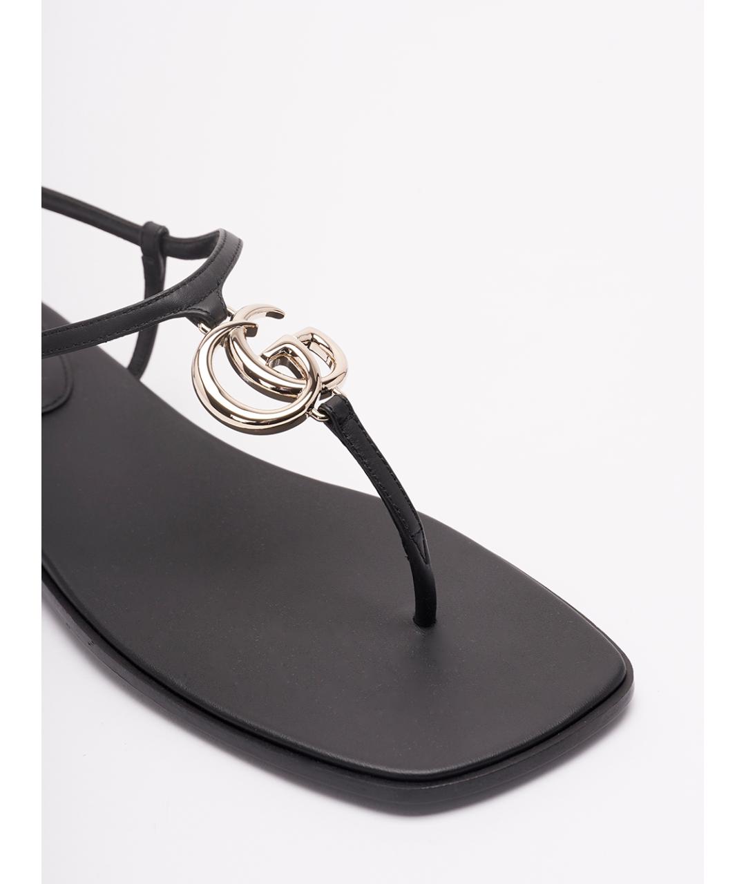 GUCCI Черные кожаные сандалии, фото 5
