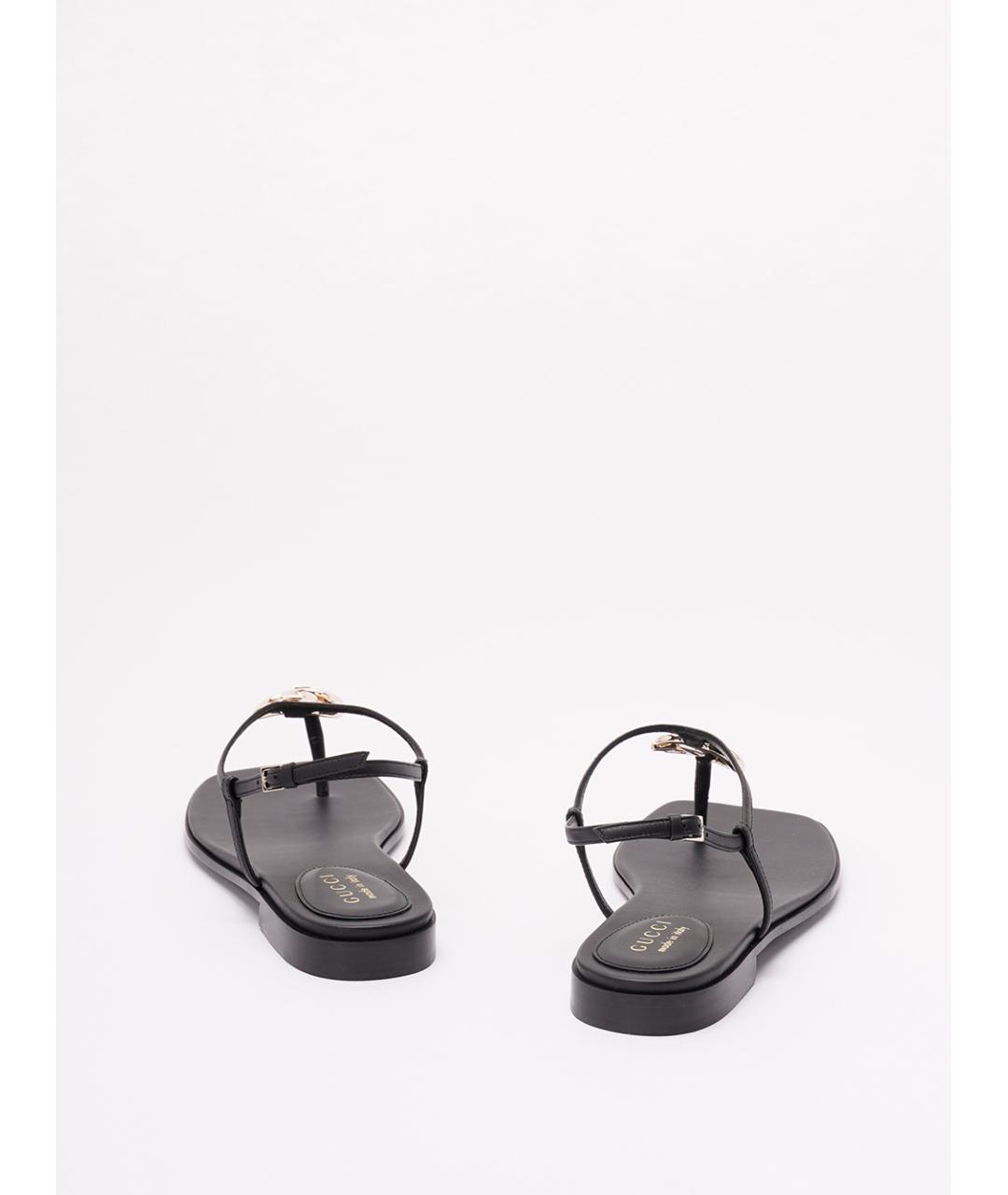 GUCCI Черные кожаные сандалии, фото 3
