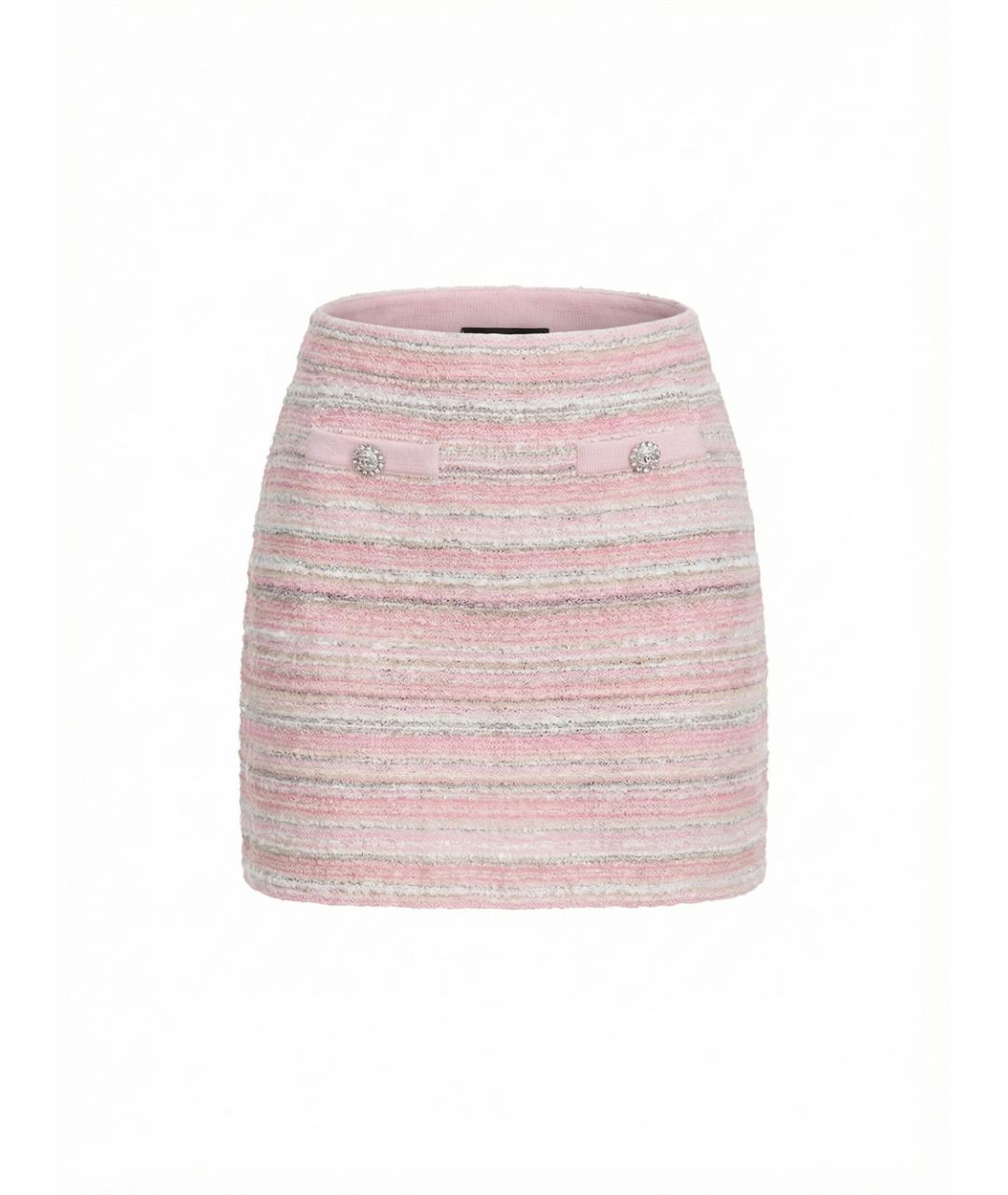 SELF-PORTRAIT Розовая полиэстеровая юбка мини, фото 1