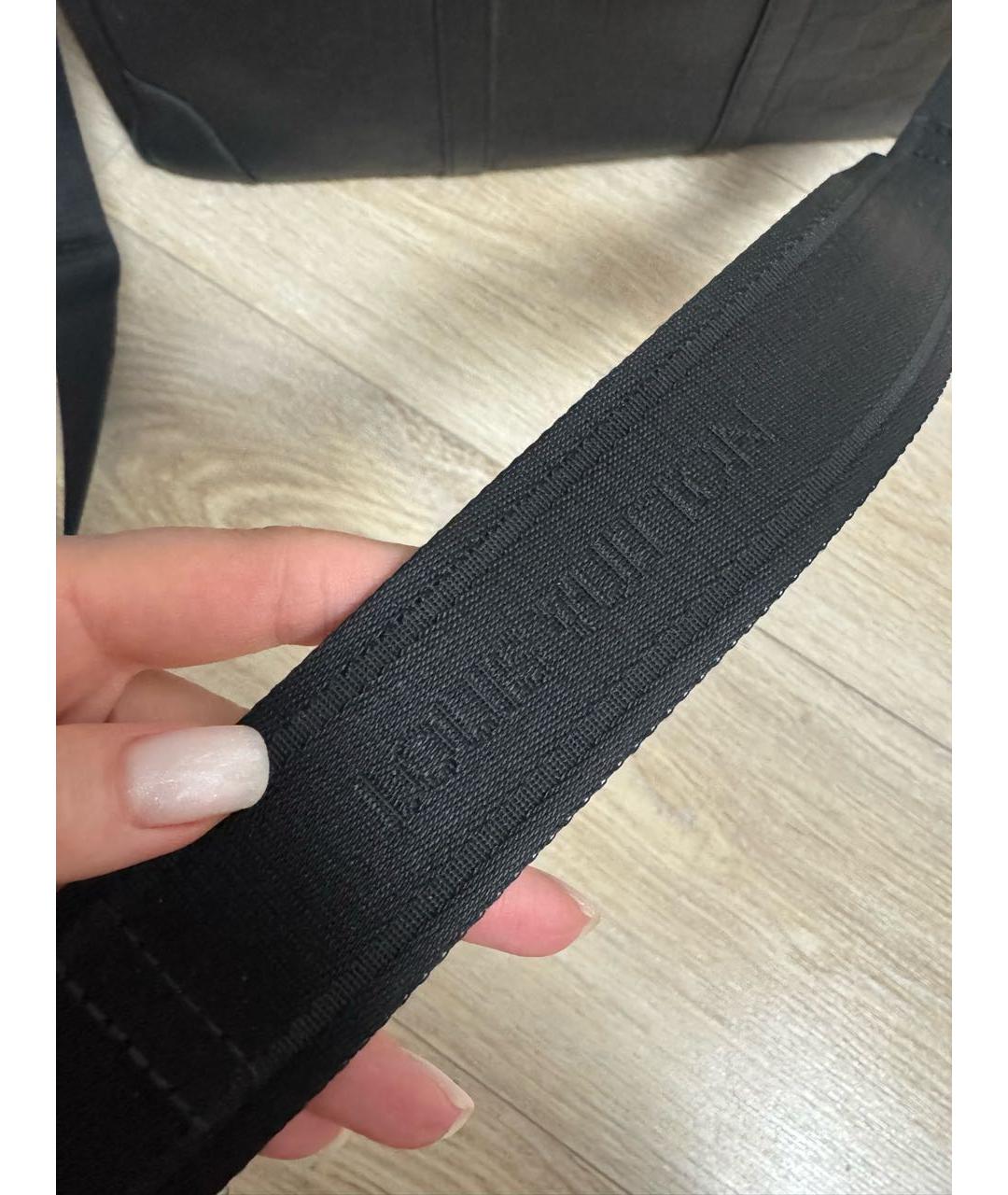 LOUIS VUITTON Черный кожаный портфель, фото 8