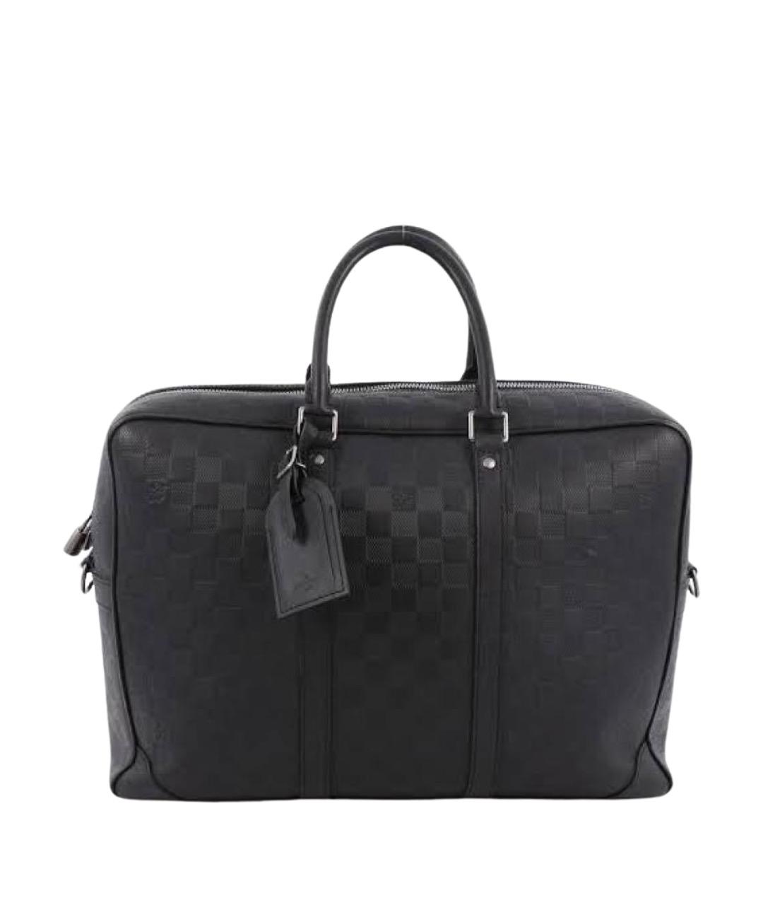 LOUIS VUITTON Черный кожаный портфель, фото 1