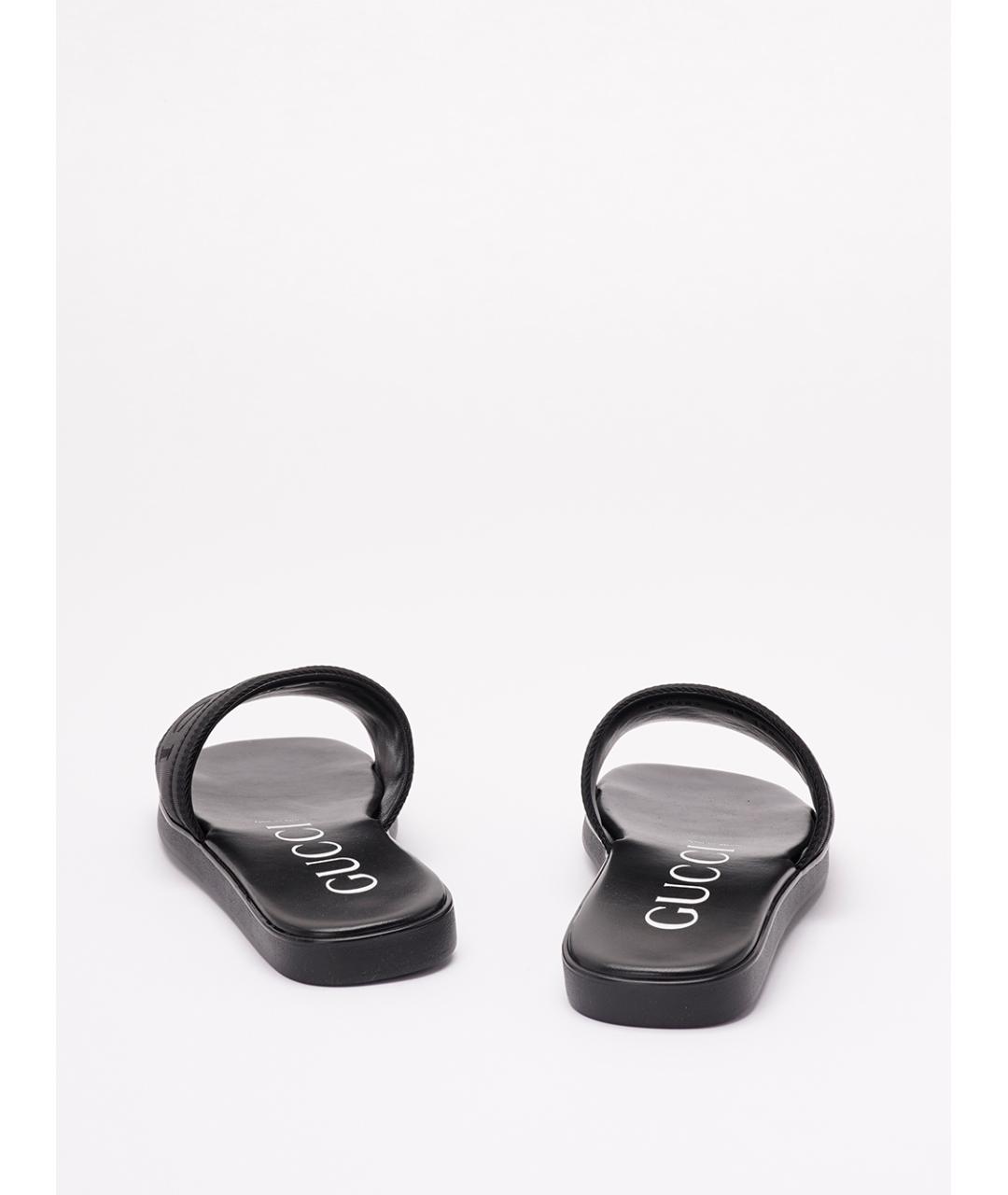 GUCCI Черные синтетические шлепанцы, фото 3