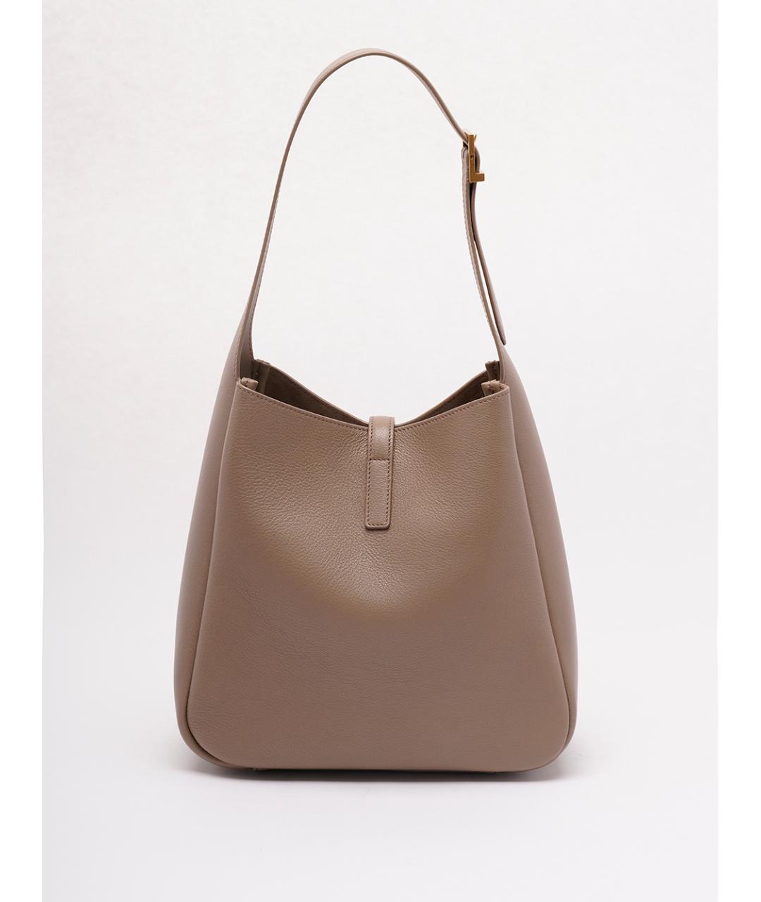 SAINT LAURENT Бежевая кожаная сумка через плечо, фото 2