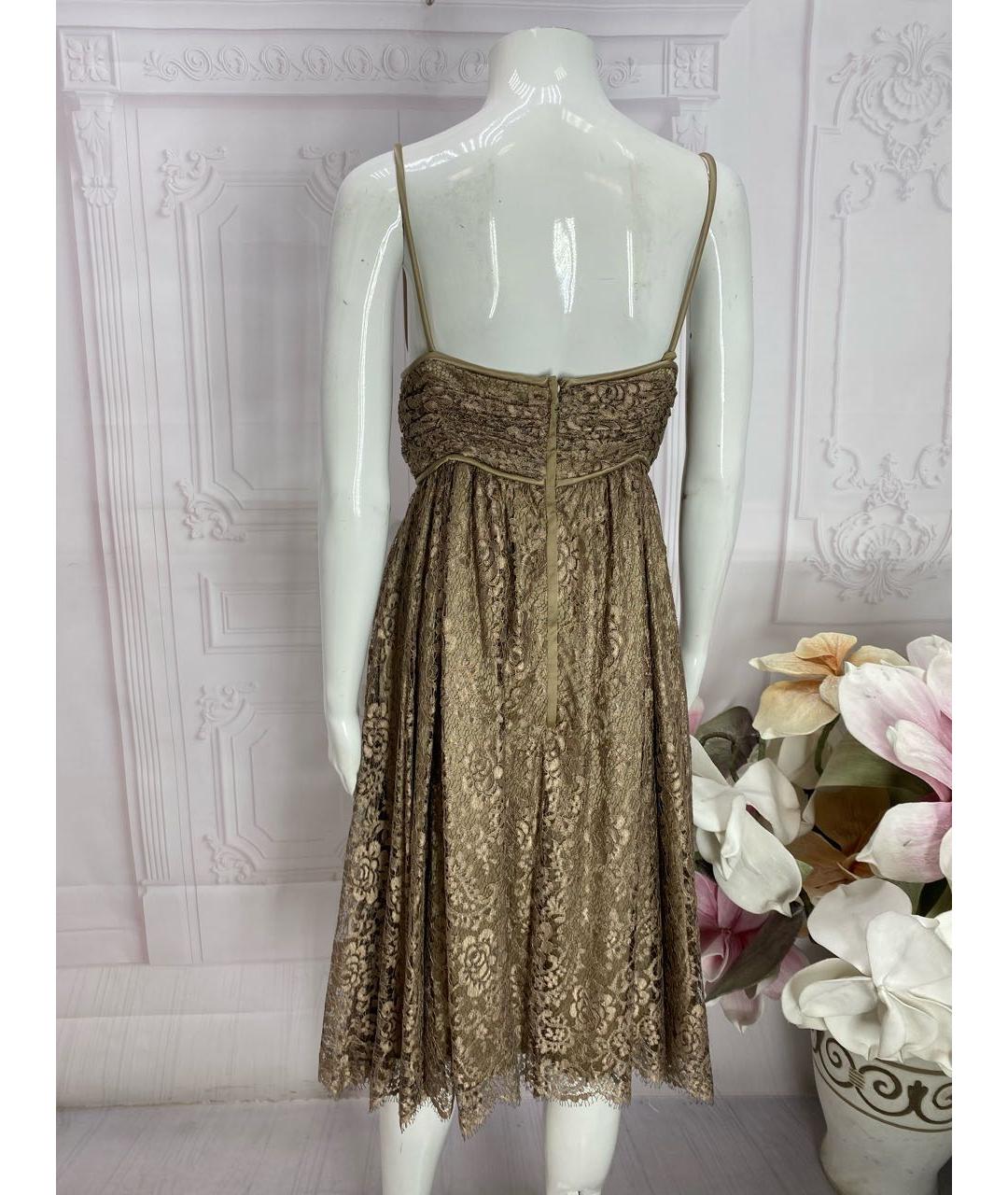 DOLCE&GABBANA Бежевое хлопковое коктейльное платье, фото 2