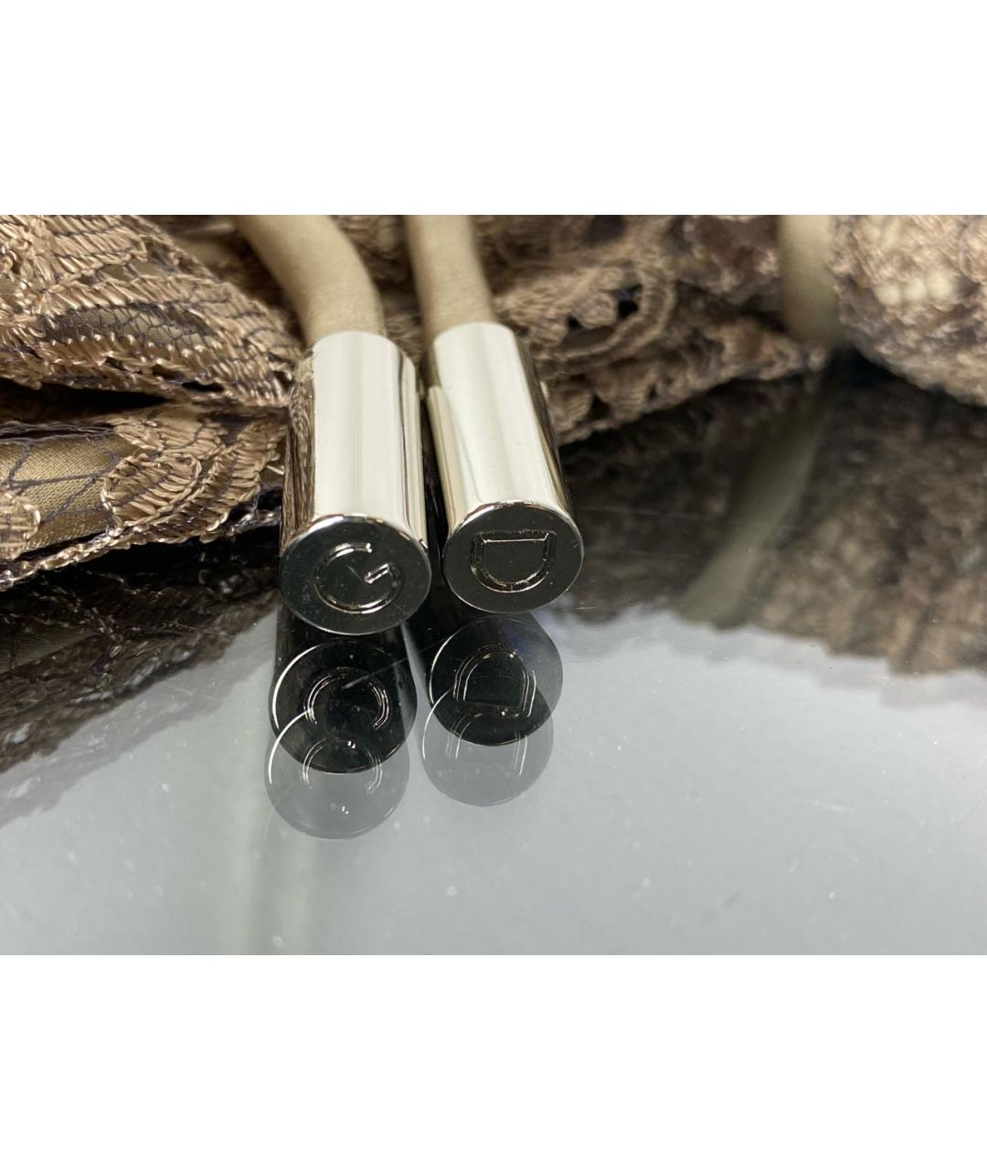 DOLCE&GABBANA Бежевое хлопковое коктейльное платье, фото 4