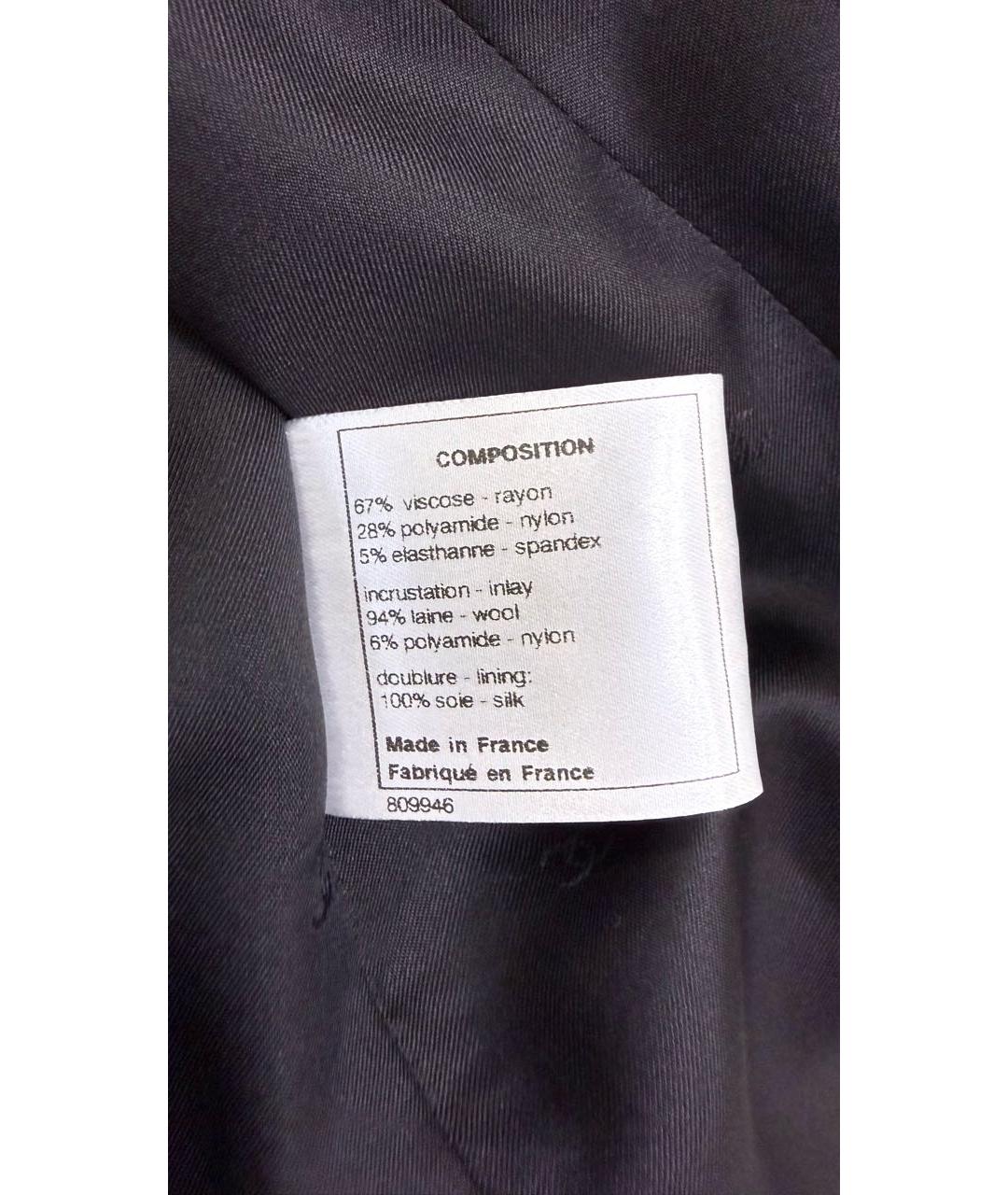 CHANEL Темно-синий вискозный жакет/пиджак, фото 4