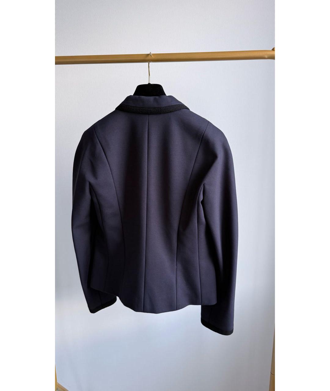 CHANEL Темно-синий вискозный жакет/пиджак, фото 2