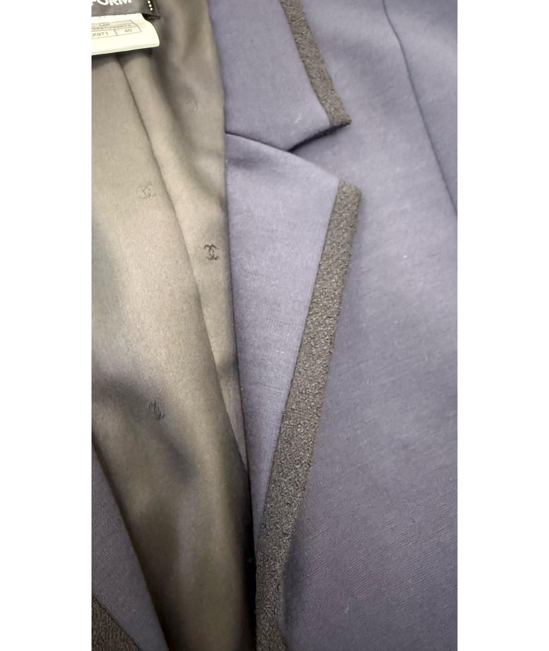 CHANEL Темно-синий вискозный жакет/пиджак, фото 7