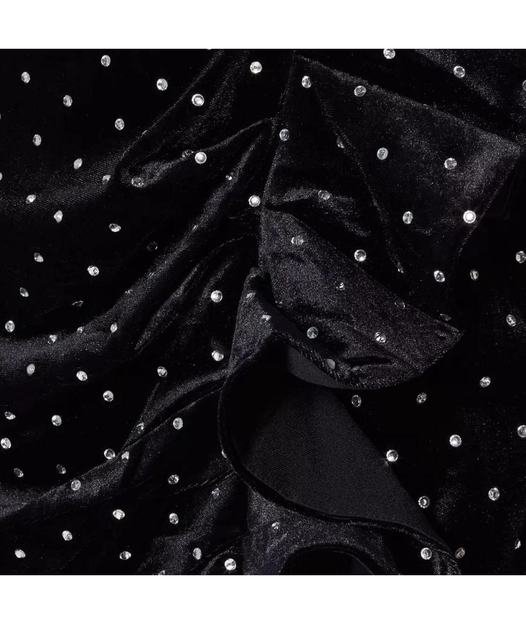 SELF-PORTRAIT Черное бархатное коктейльное платье, фото 6