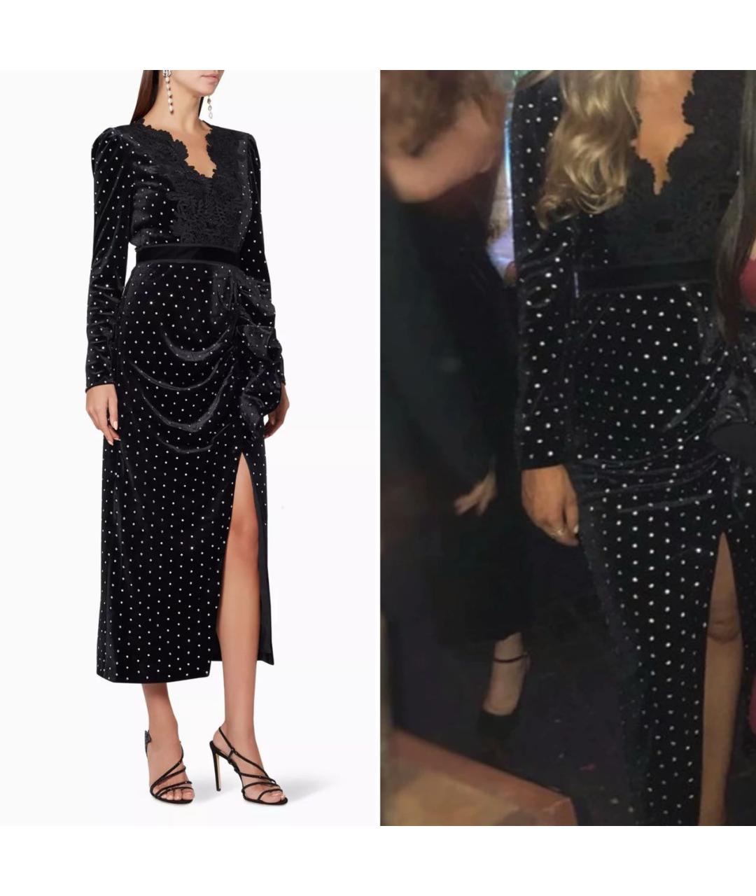 SELF-PORTRAIT Черное бархатное коктейльное платье, фото 5