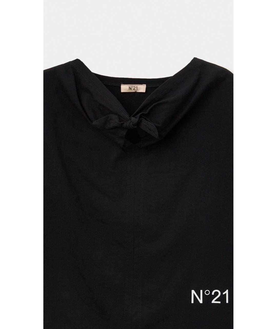 NO. 21 Черная хлопковая футболка, фото 4