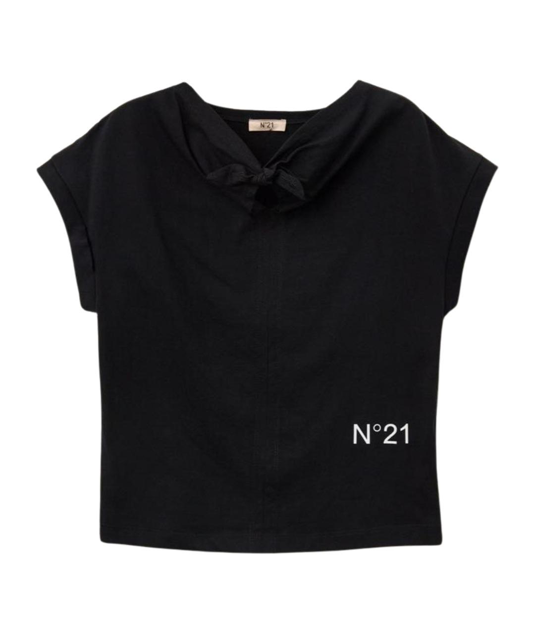 NO. 21 Черная хлопковая футболка, фото 1