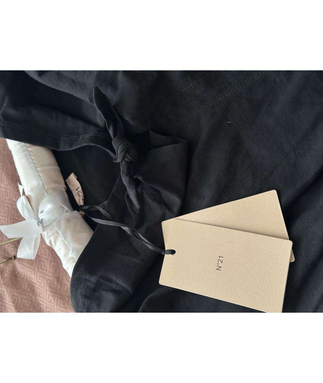 NO. 21 Черная хлопковая футболка, фото 6