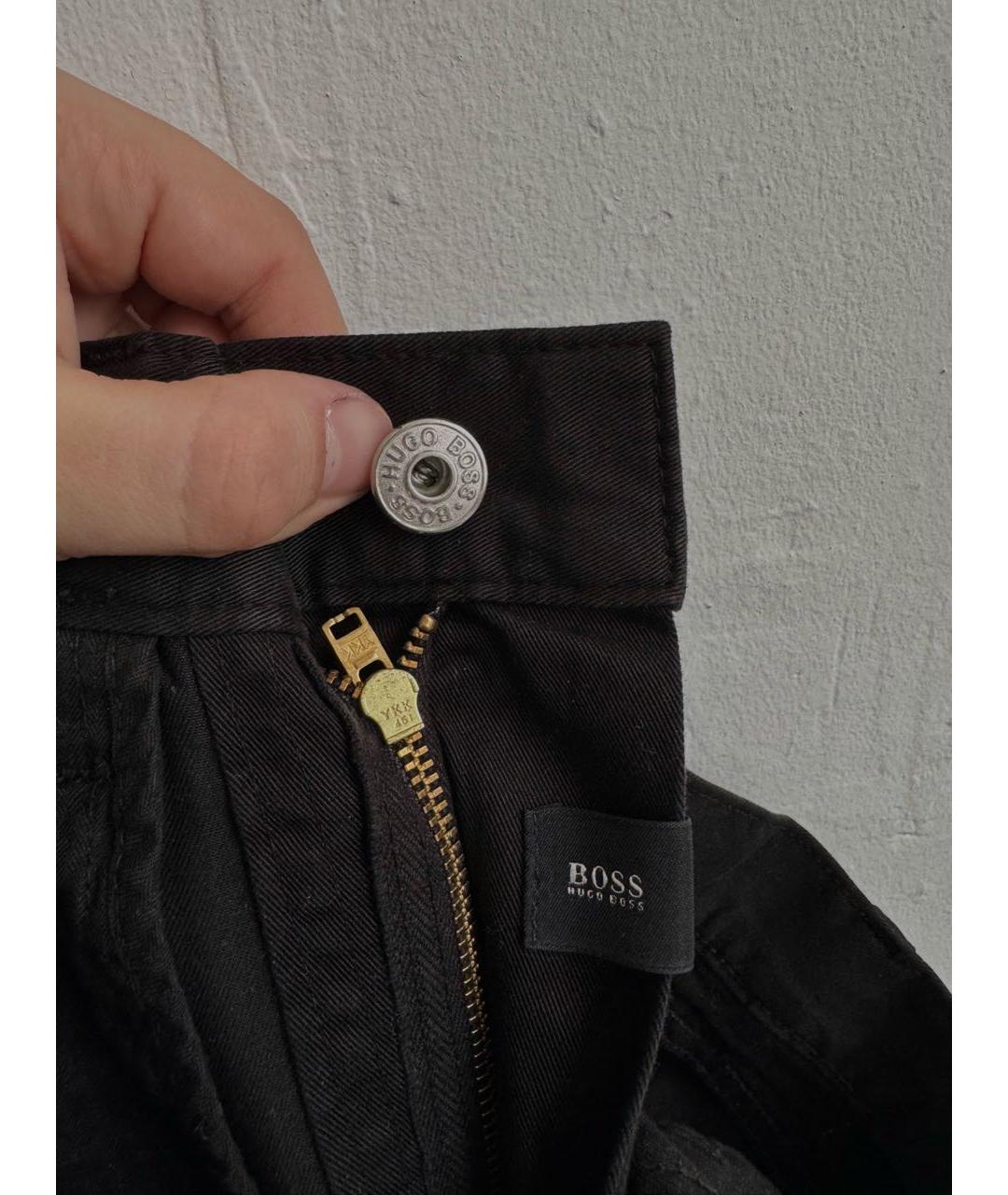 HUGO BOSS Черные хлопковые прямые джинсы, фото 7