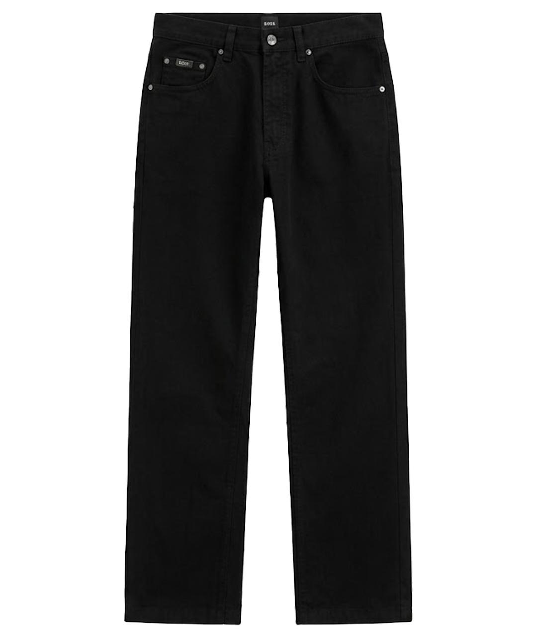HUGO BOSS Черные хлопковые прямые джинсы, фото 1