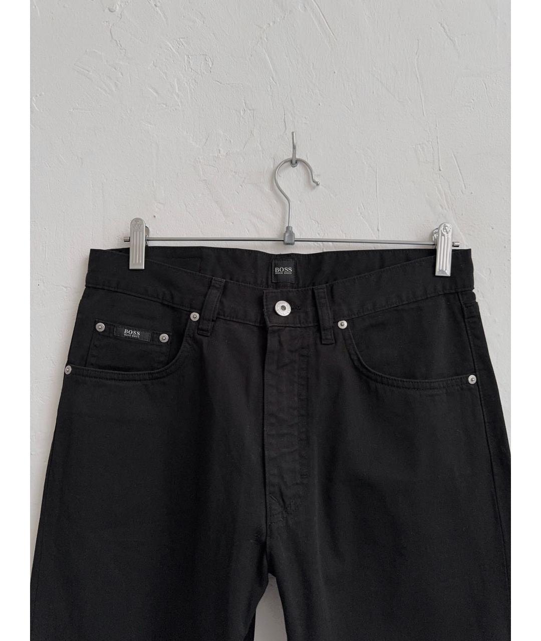 HUGO BOSS Черные хлопковые прямые джинсы, фото 4