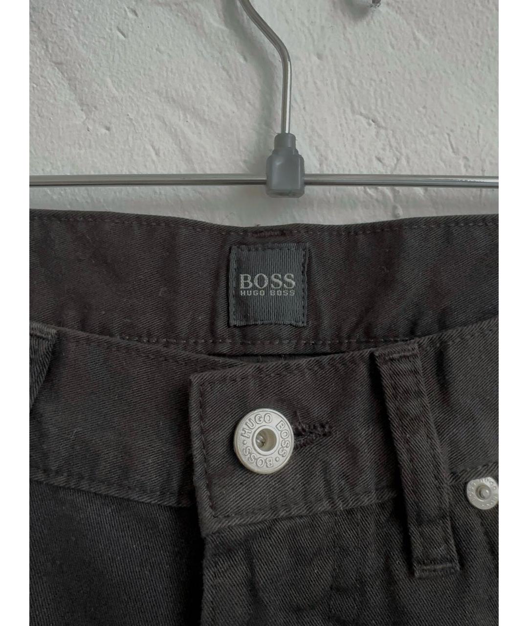 HUGO BOSS Черные хлопковые прямые джинсы, фото 6