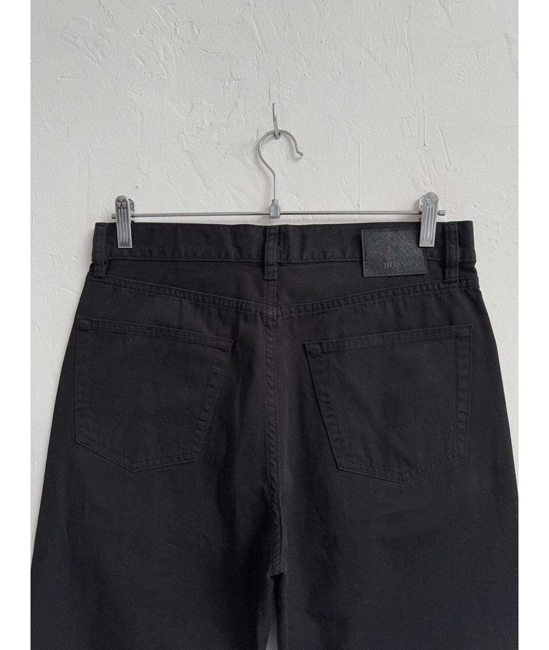 HUGO BOSS Черные хлопковые прямые джинсы, фото 3