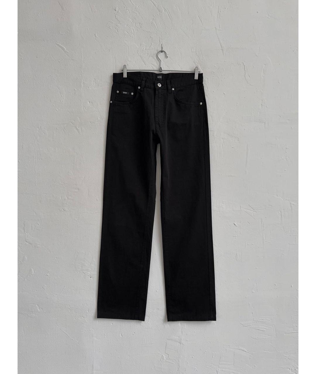 HUGO BOSS Черные хлопковые прямые джинсы, фото 9