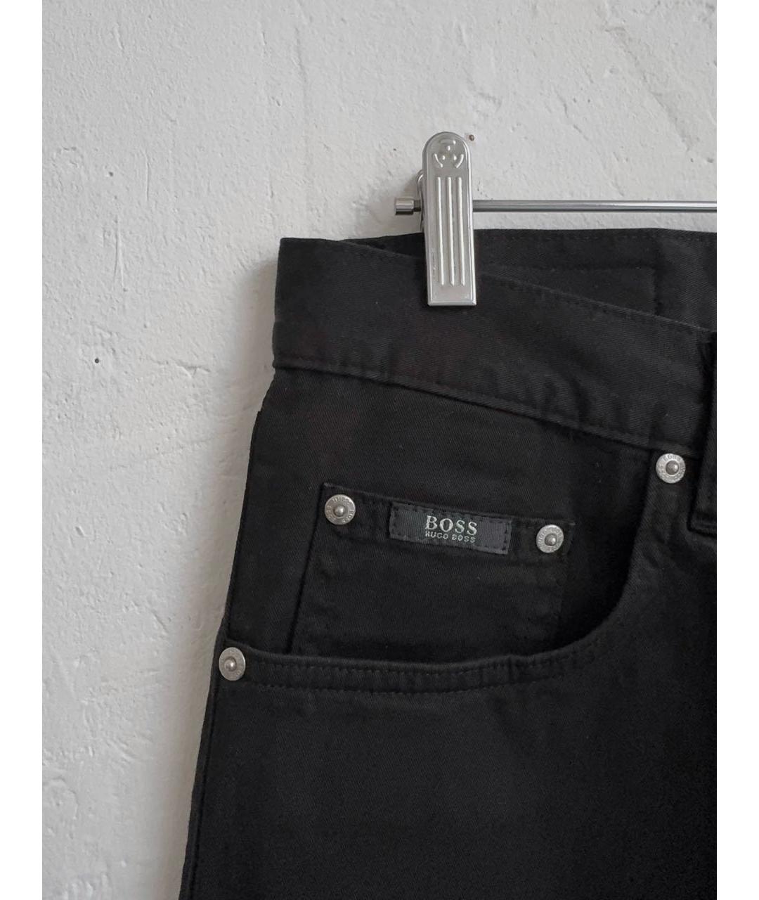 HUGO BOSS Черные хлопковые прямые джинсы, фото 5