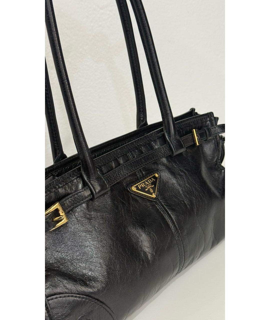 PRADA Черная кожаная сумка через плечо, фото 7