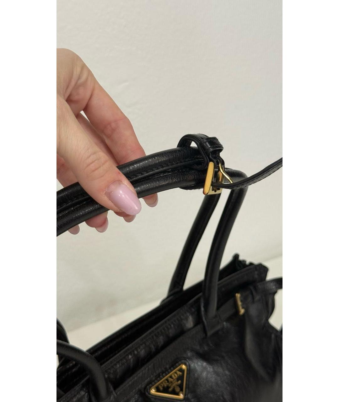 PRADA Черная кожаная сумка через плечо, фото 6