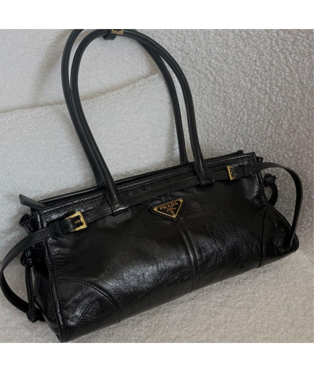 PRADA Черная кожаная сумка через плечо, фото 4