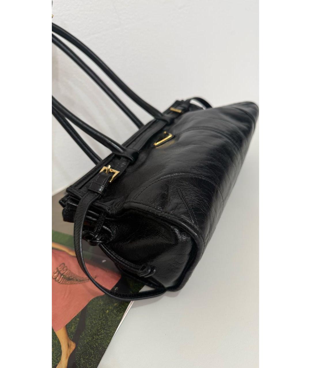 PRADA Черная кожаная сумка через плечо, фото 5