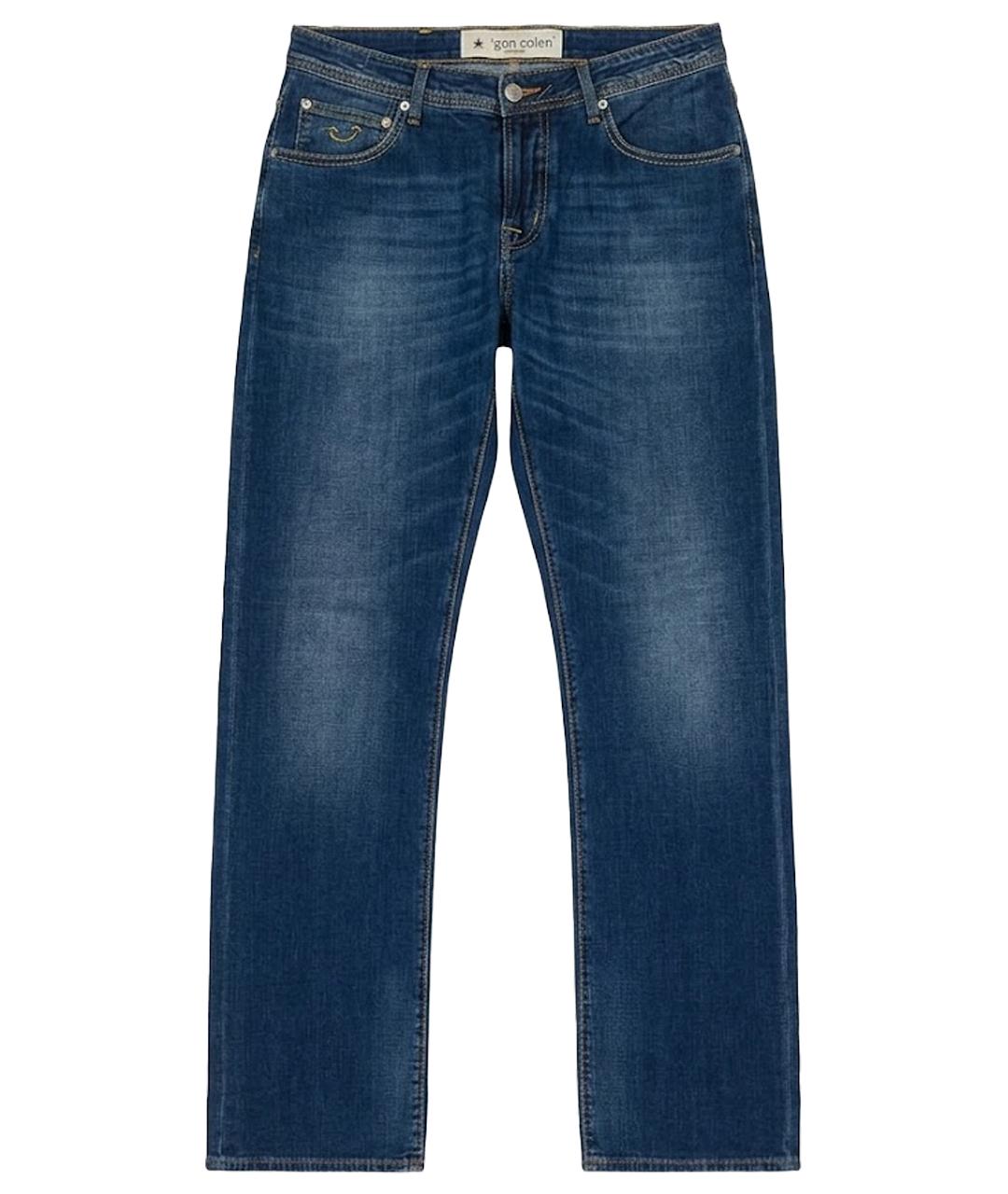 JACOB COHEN Синие хлопковые прямые джинсы, фото 1