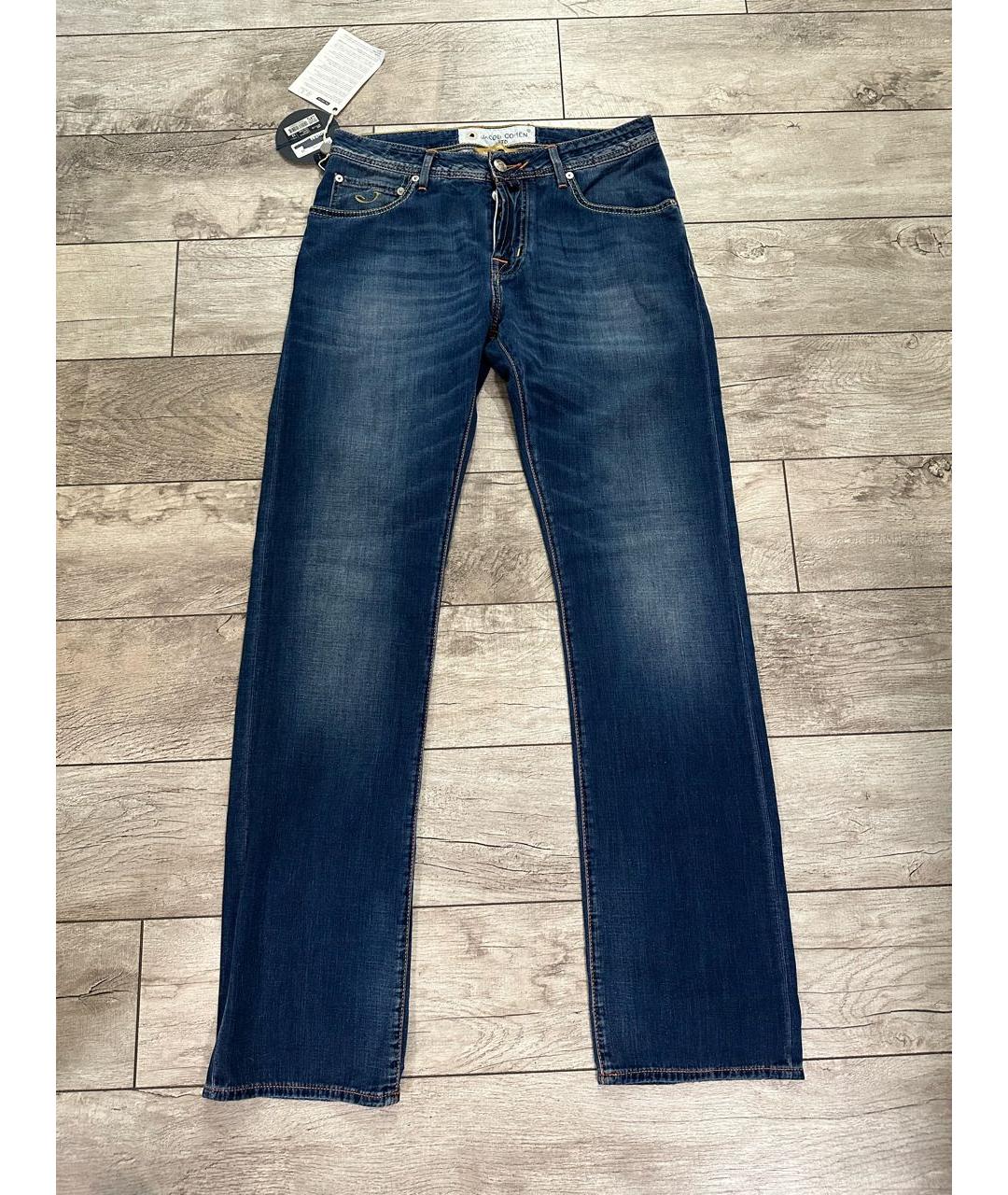 JACOB COHEN Синие хлопковые прямые джинсы, фото 6