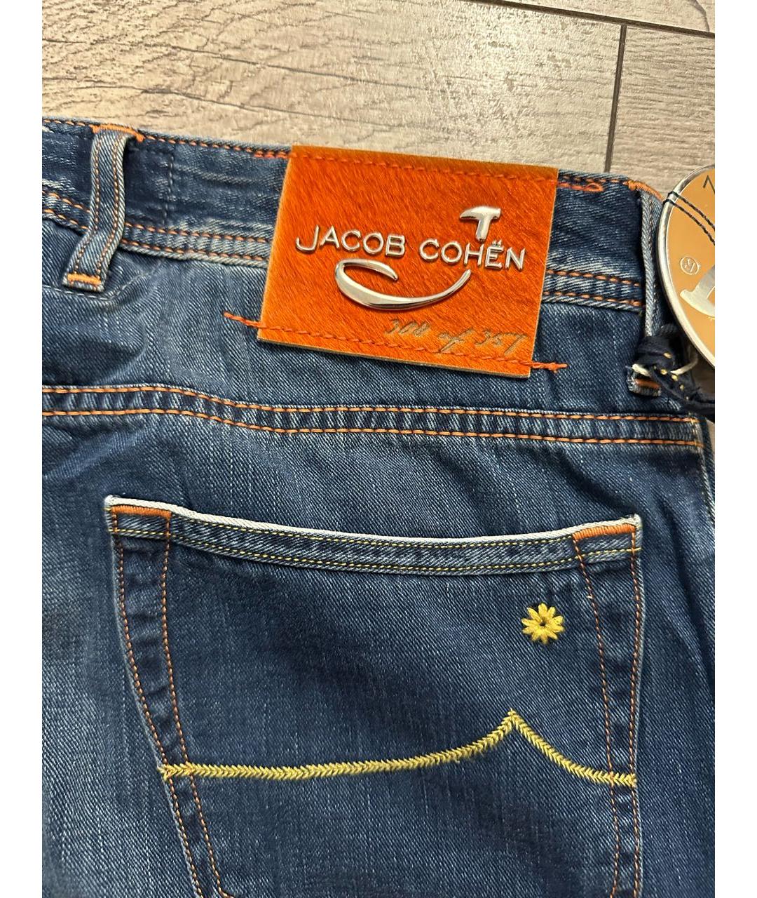 JACOB COHEN Синие хлопковые прямые джинсы, фото 5