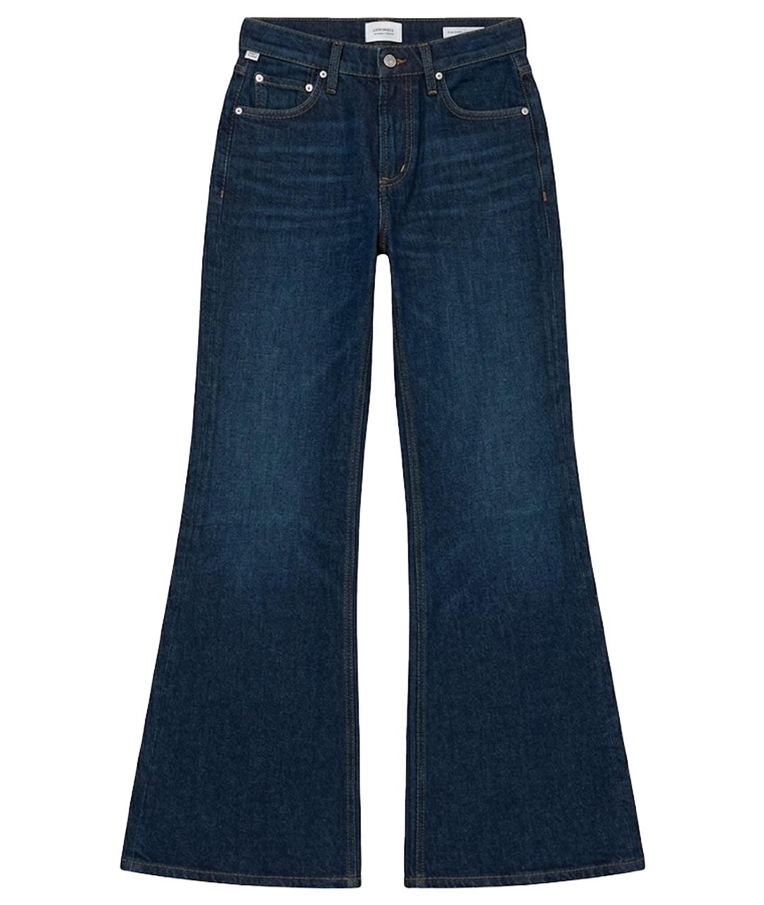 Citizien Of Humanity Темно-синие хлопко-эластановые джинсы клеш, фото 1