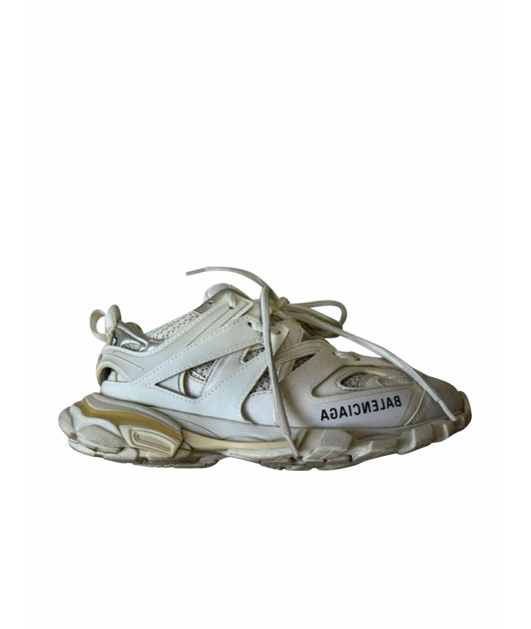 BALENCIAGA Белые кожаные кроссовки, фото 1