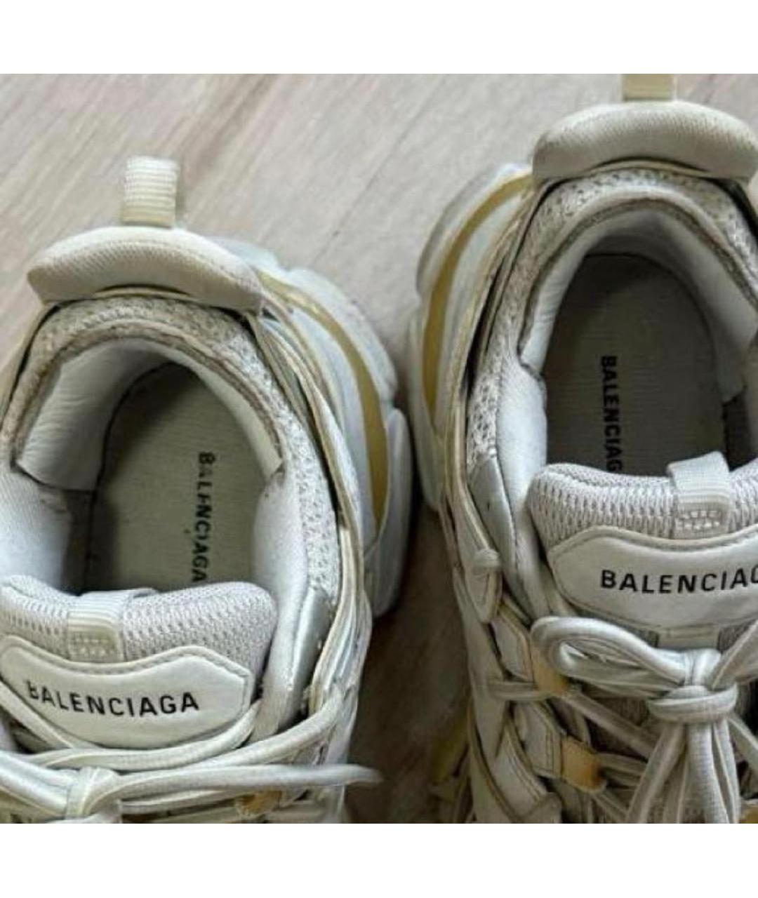 BALENCIAGA Белые кожаные кроссовки, фото 4