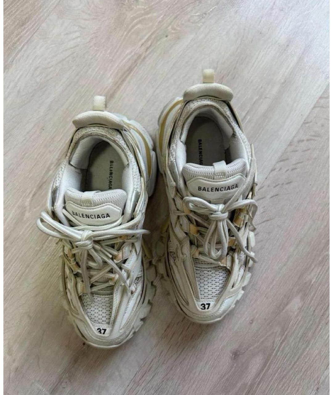 BALENCIAGA Белые кожаные кроссовки, фото 2