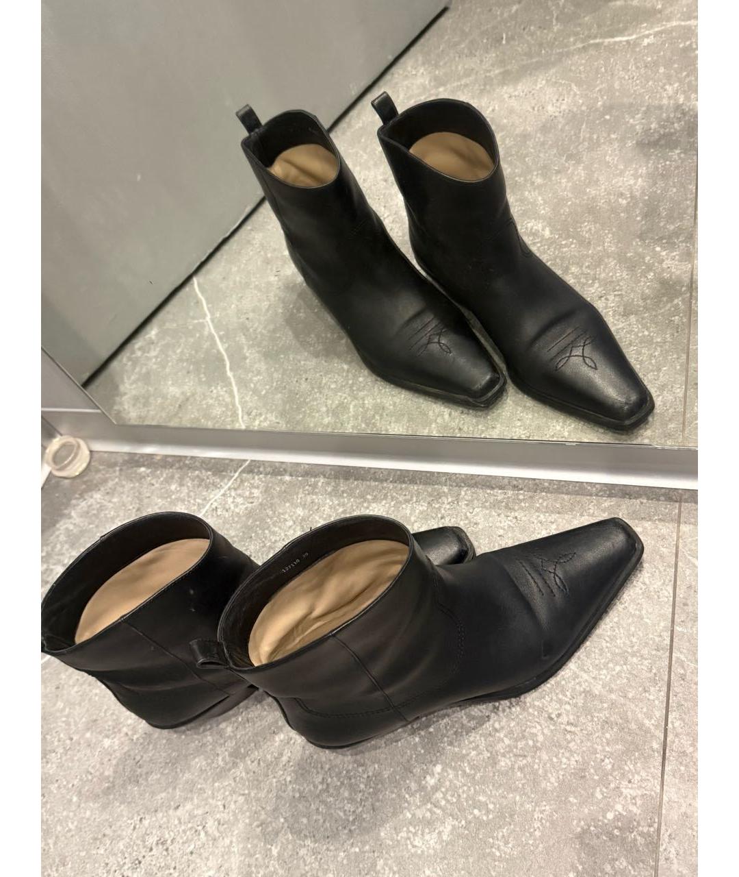 12 STOREEZ Черные кожаные ботильоны, фото 5