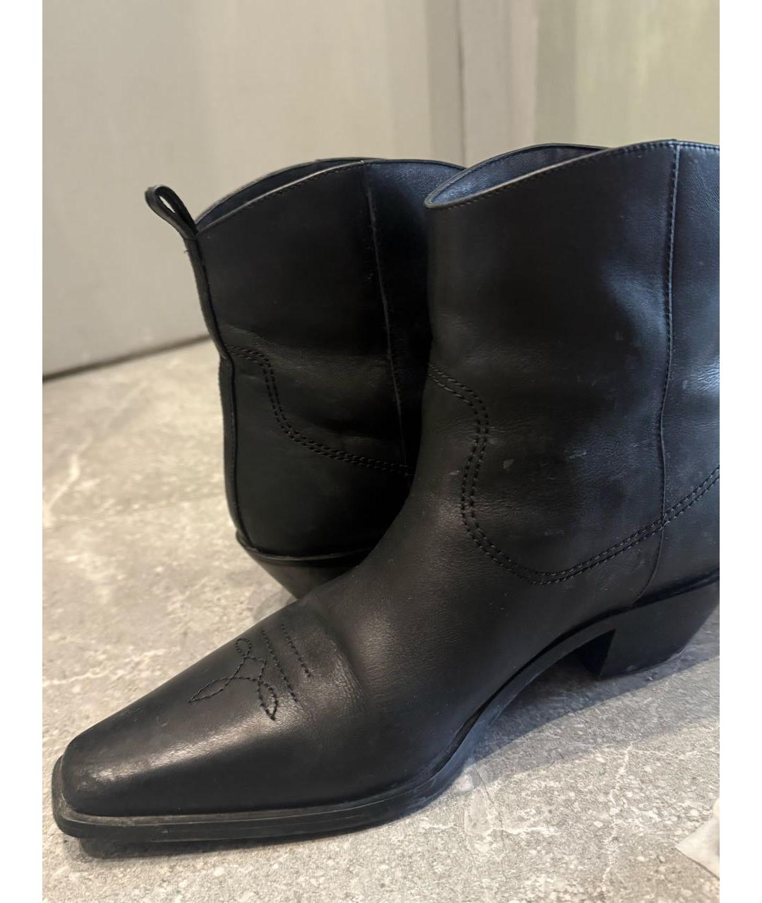 12 STOREEZ Черные кожаные ботильоны, фото 2
