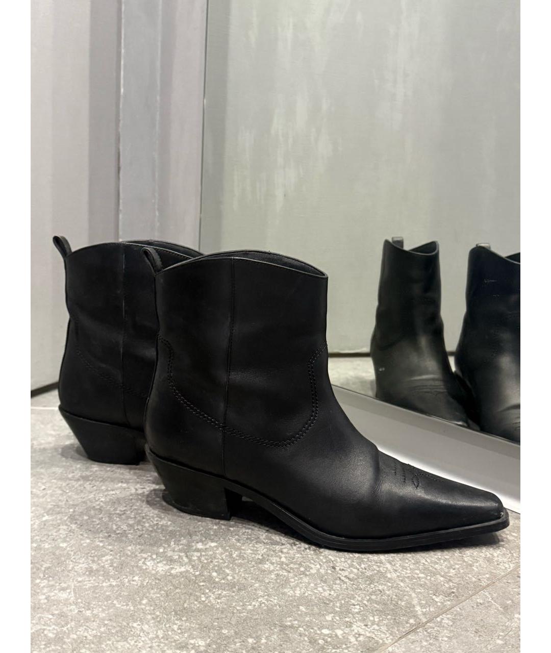 12 STOREEZ Черные кожаные ботильоны, фото 4