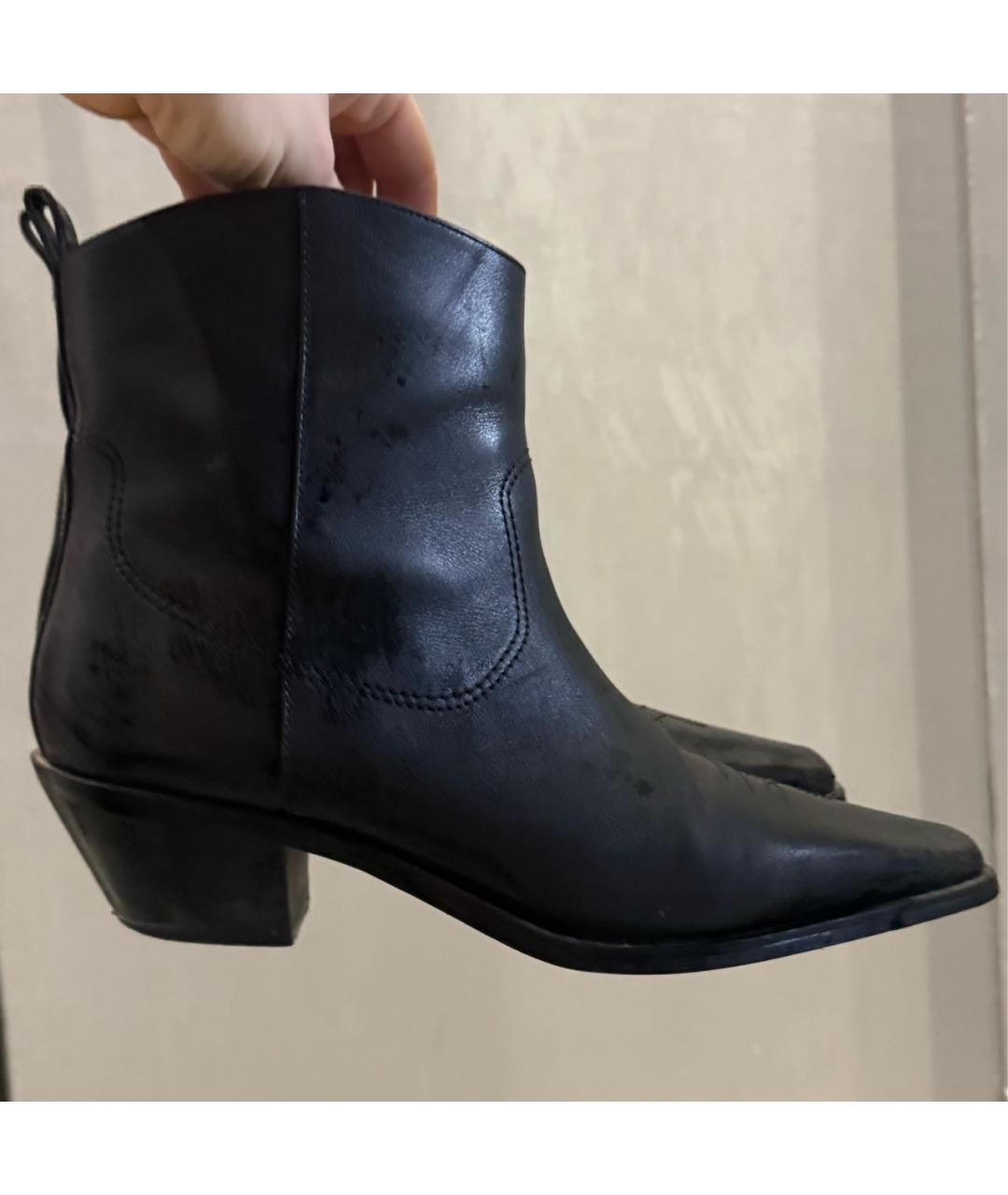 12 STOREEZ Черные кожаные ботильоны, фото 7