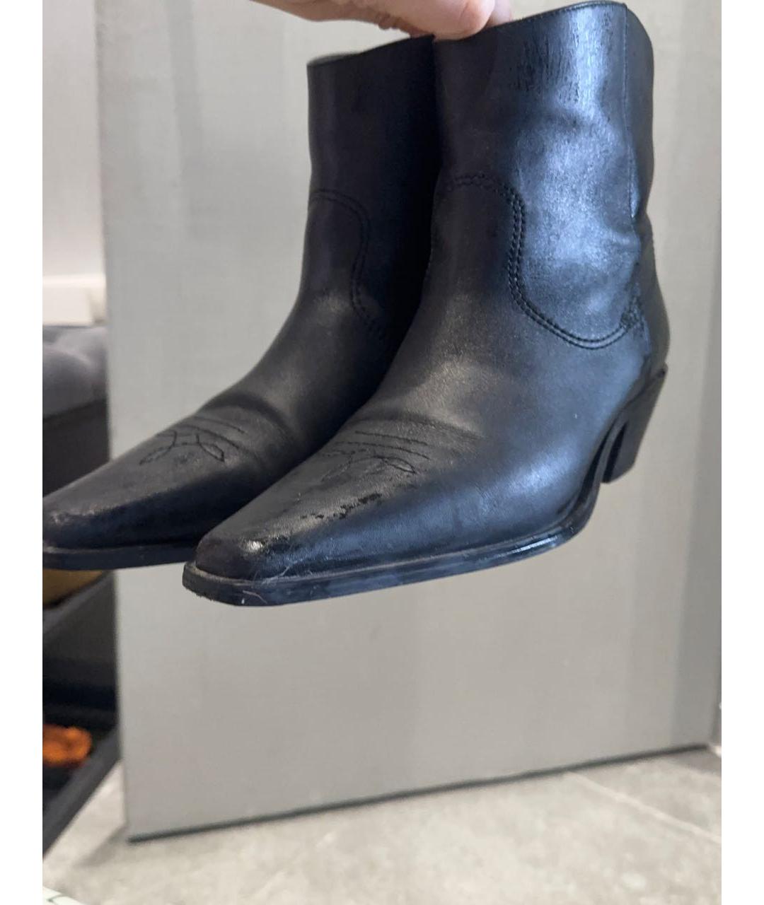 12 STOREEZ Черные кожаные ботильоны, фото 3