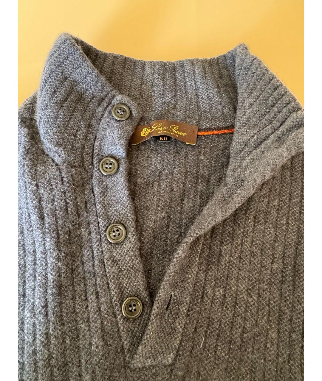 LORO PIANA Серый шерстяной джемпер / свитер, фото 2
