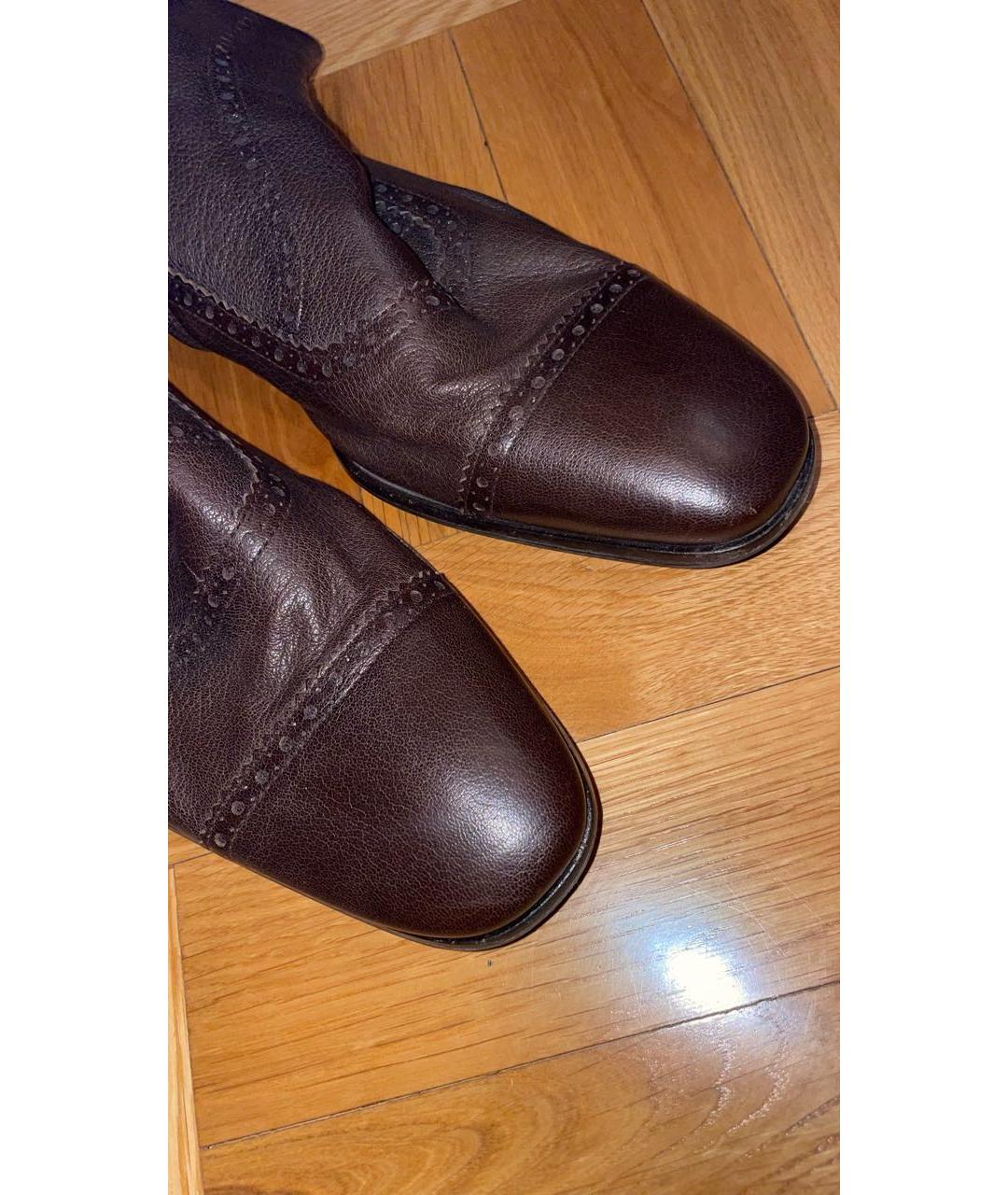 BALLY Коричневые кожаные высокие ботинки, фото 2