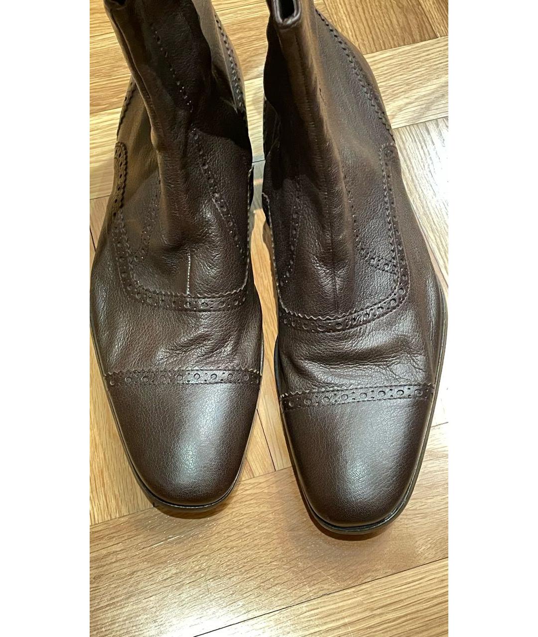 BALLY Коричневые кожаные высокие ботинки, фото 3