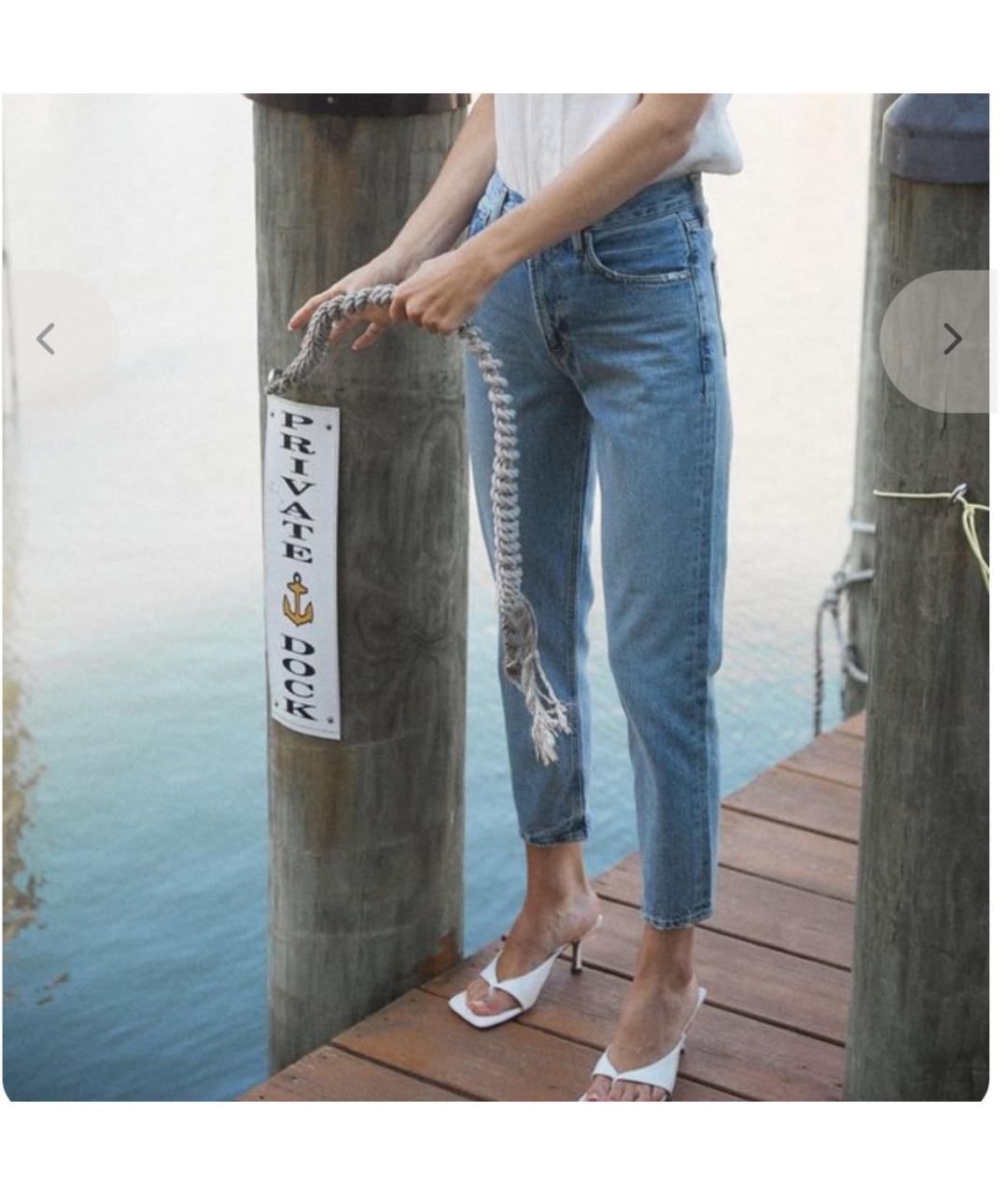 Citizien Of Humanity Голубые хлопковые джинсы слим, фото 8