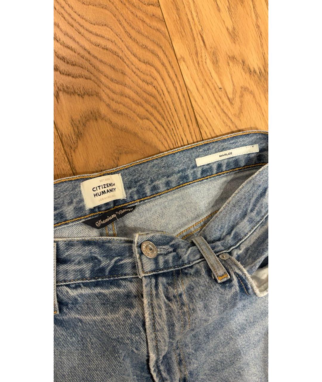 Citizien Of Humanity Голубые хлопковые джинсы слим, фото 3