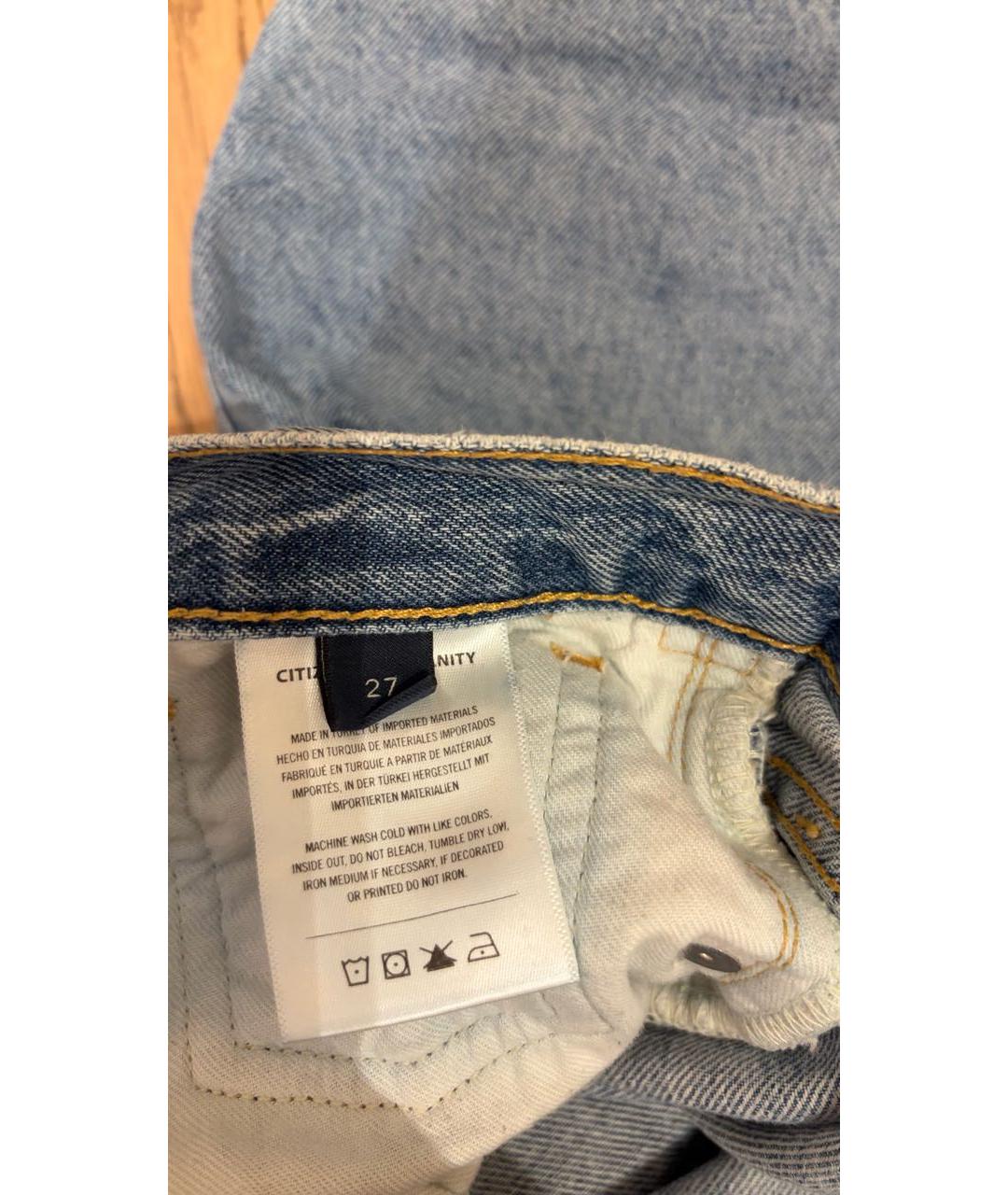 Citizien Of Humanity Голубые хлопковые джинсы слим, фото 4