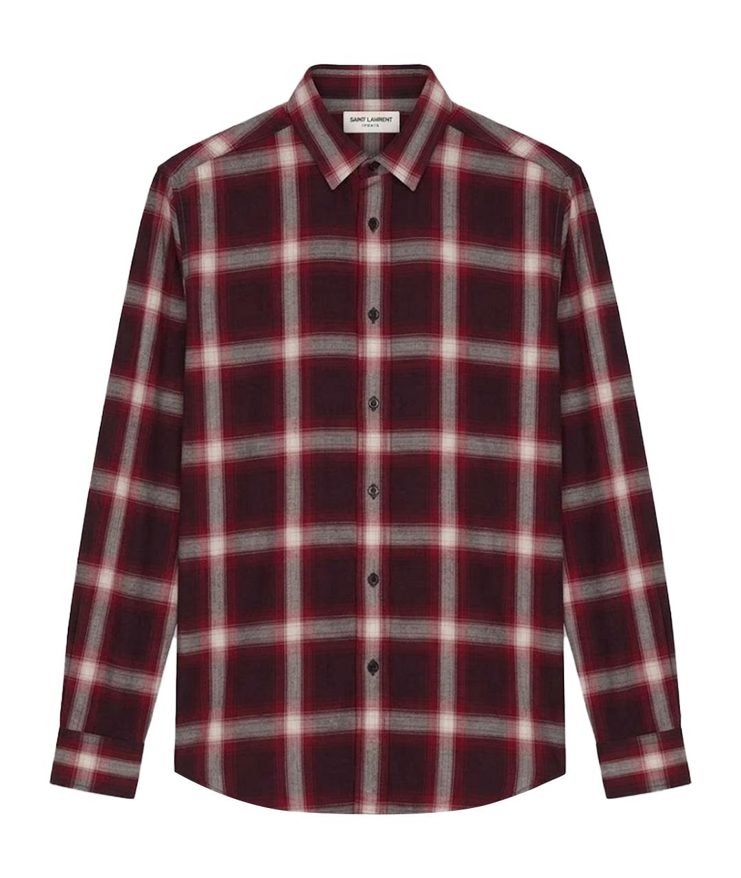 SAINT LAURENT Бордовая хлопко-шелковая кэжуал рубашка, фото 1