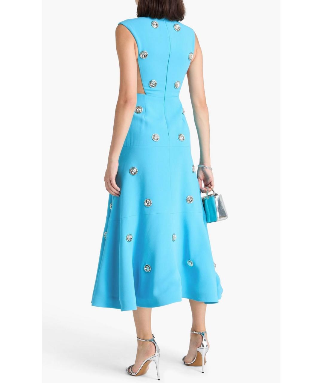 DAVID KOMA Бирюзовое вискозное коктейльное платье, фото 3