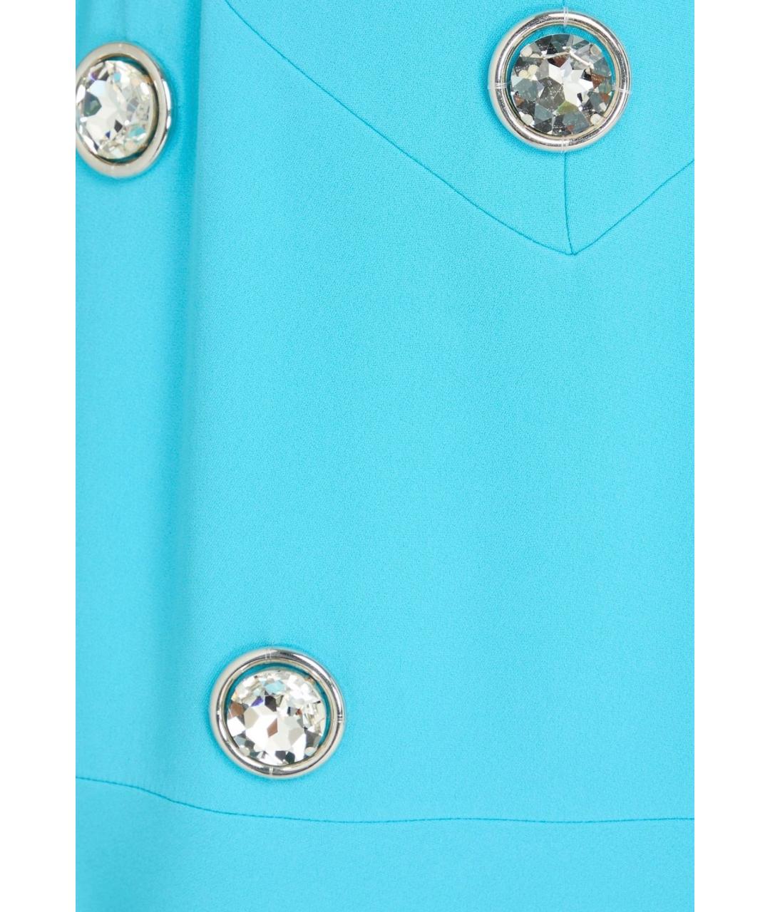 DAVID KOMA Бирюзовое вискозное коктейльное платье, фото 4