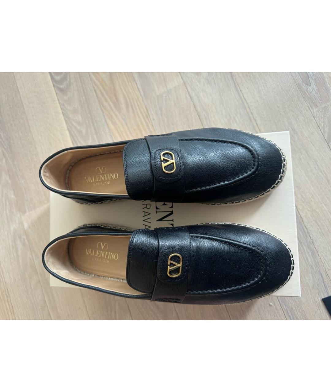 VALENTINO Черные кожаные эспадрильи, фото 3